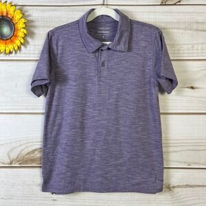 Crewcuts Performance Boys Short Sleeve Purple Heathered Polo Shirt Size 8